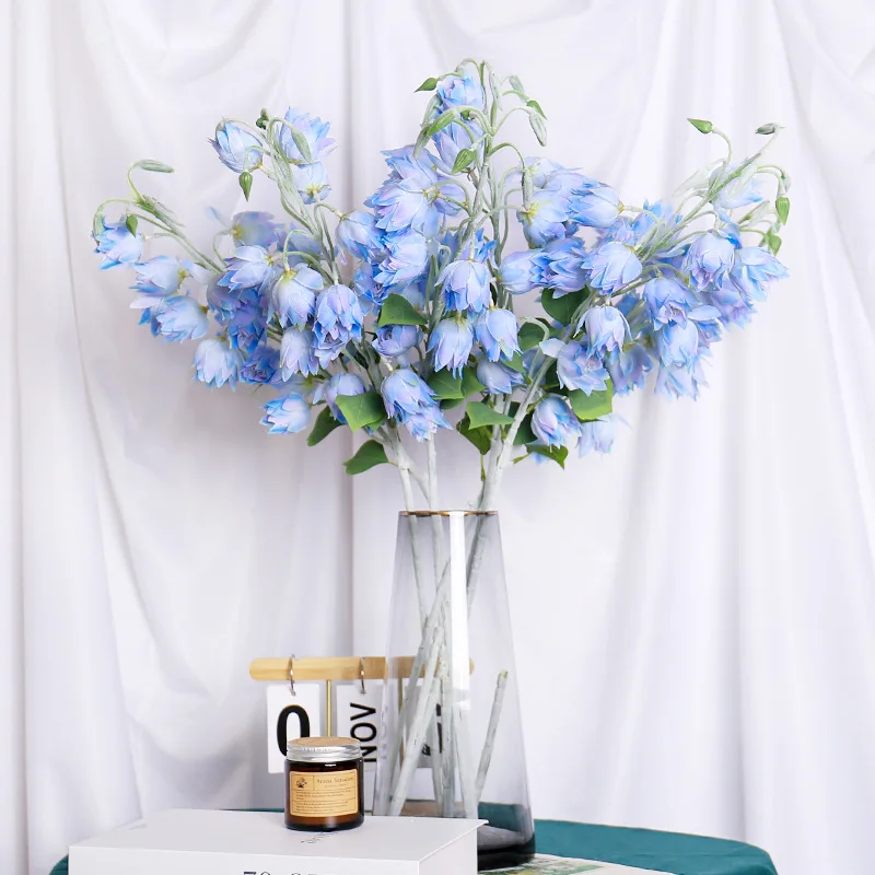 Artificial Campanula Bluebell Flowers Colorful Silk Flower Fake Flower for Home Office Decor, Dining Table Centerpiece