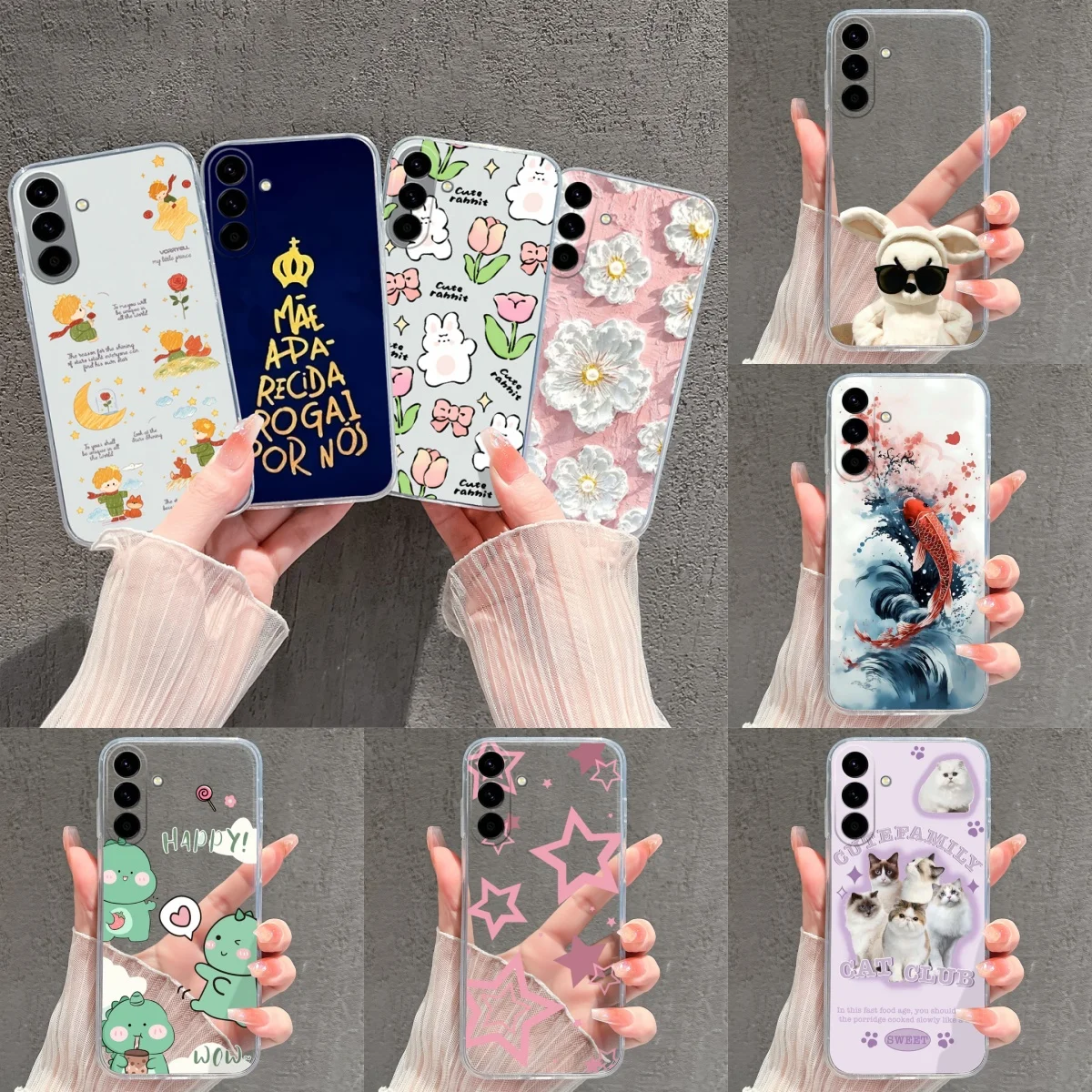 For Samsung Galaxy A57 A56 A37 A36 A26 Case Pink Star Dinosaur Creative Silicone Clear Housing For SamsungA57 SamsungA56 Bumper