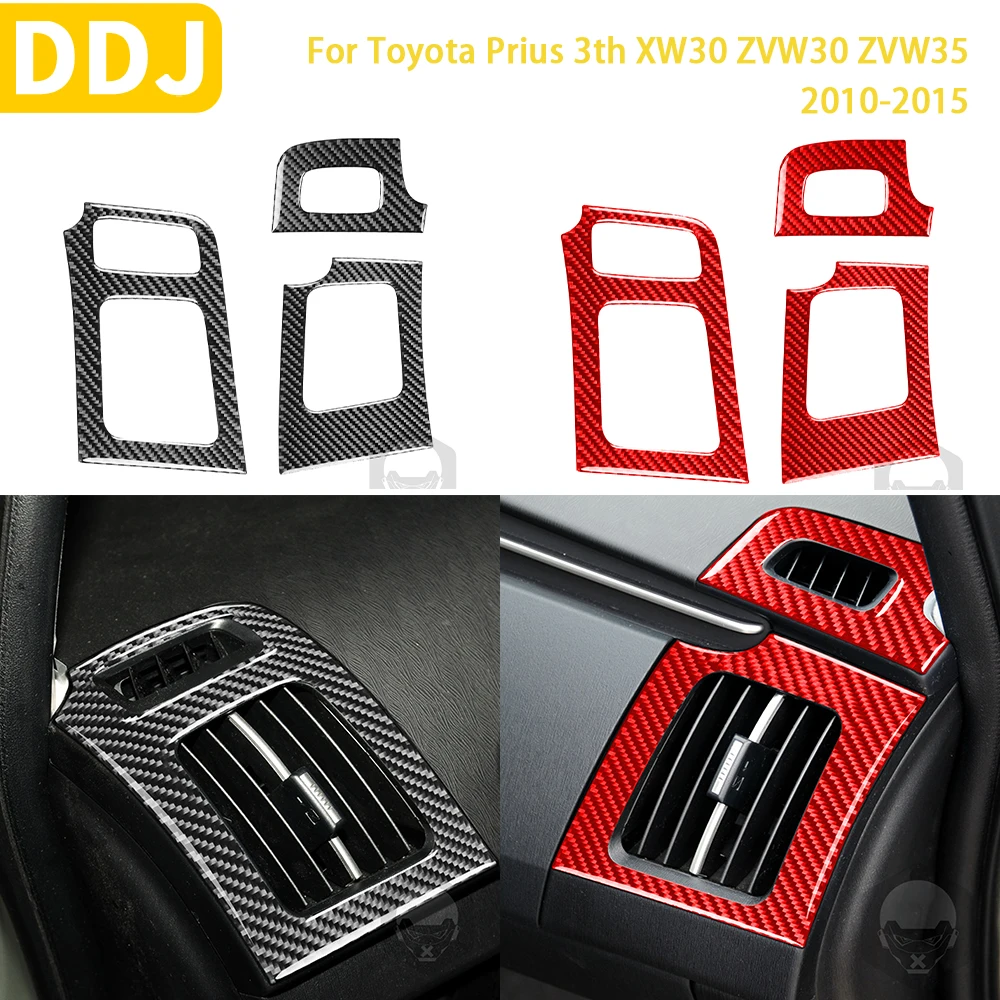 

For Toyota Prius XW30 ZVW30 ZVW35 2010-2015 Accessories Car Carbon Fiber Side Dashboard Air Vent Frame Cover Trim Sticker