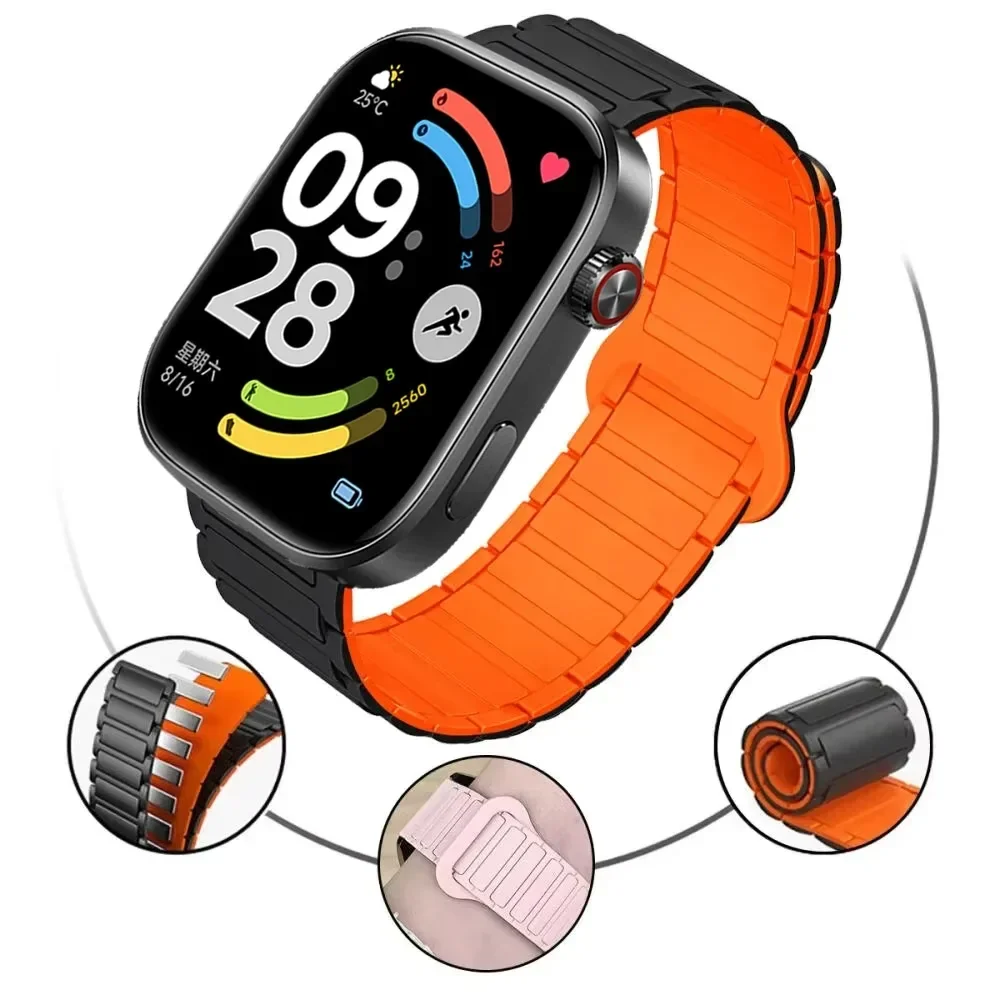 Sports Silicone Strap for Xiaomi Mi Band 10 Pro 9/8 Pro Magnetic Bracelet for Redmi Watch 6 5 4 6 Active/Lite Replace Accessory