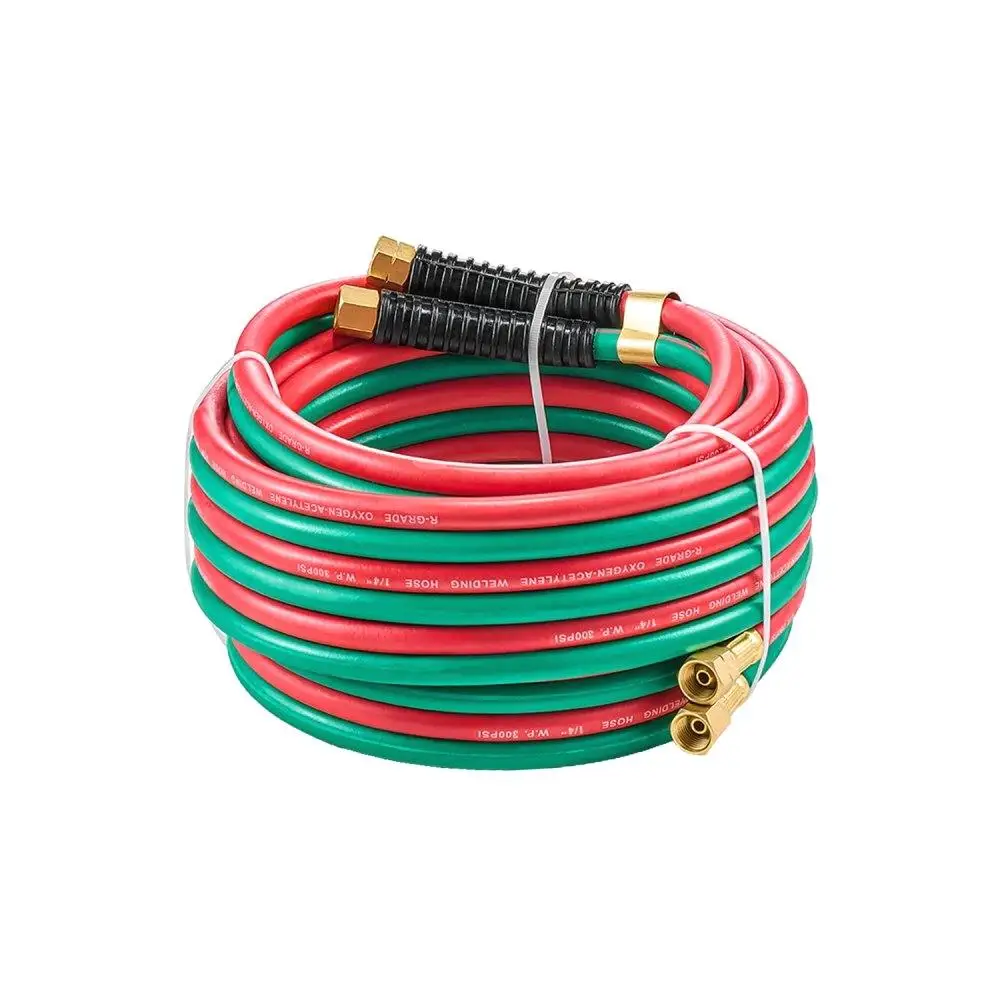 

Oxygen Acetylene Welding Hose 1/4 Inch 25FT R Grade 300PSI Work Pressure Flexible Tube