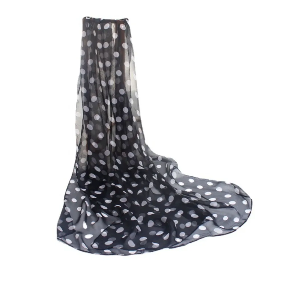 Sjaal Zomer Zonnebrandcrème Hoofd Wraps Halsdoek Chiffon Sjaal Hoofdband Zijden Sjaal Polka Dot Sjaal Dames Dames Sjaals