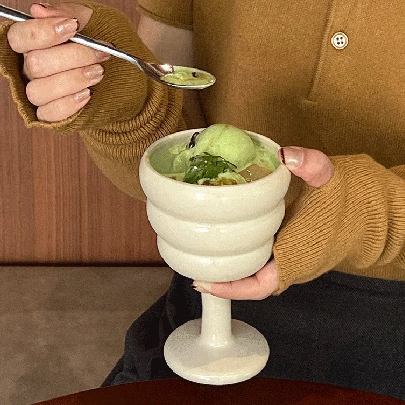 200ML Ceramic Mug Restaurant Home Coffee Mug Afternoon Tea Cup Yogurt Ice Cream Ice Cream Pudding Cup Creative Tableware