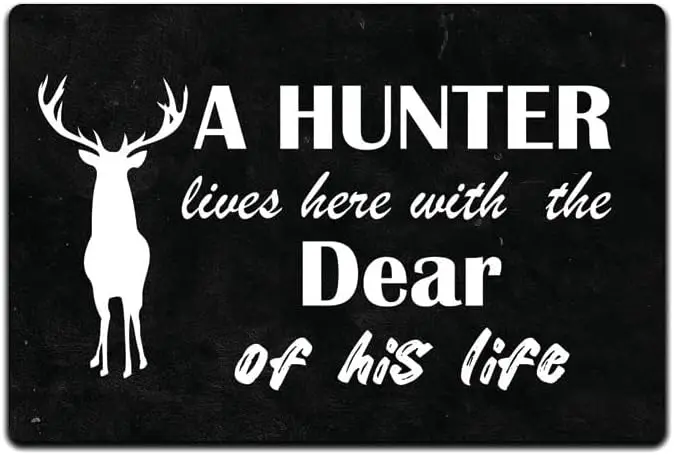 Tin Signs Home Wall Décor |Tin Signs Man Cave Decor | Lightweight Aluminum Metal Sign 12 x 8 in.|Deer Hunting Cabin Lodge G sign