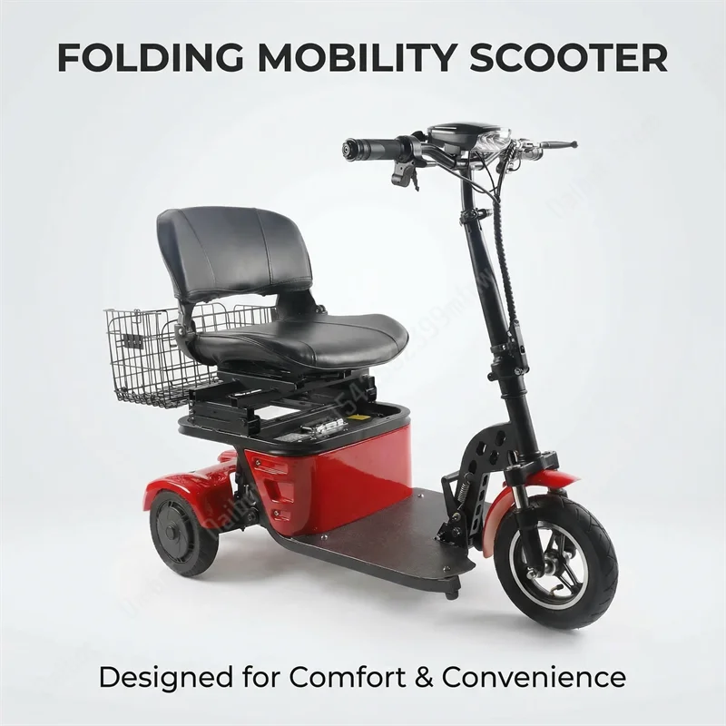Faltbarer Elektrischer Dreirad-Reise-Scooter für Senioren 500W36V 3-Rad-Elektro-Scooter mit Korb Mini-Mobilitätsroller – Detail 6