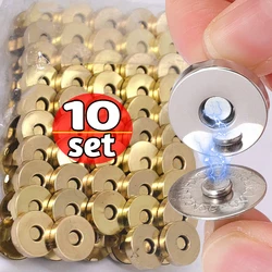 20sets/lot Magnetic Snap Fasteners Clasps Buttons Handbag Purse Wallet Craft Bags Parts Accessories Adsorption Buckle 14mm 18mm