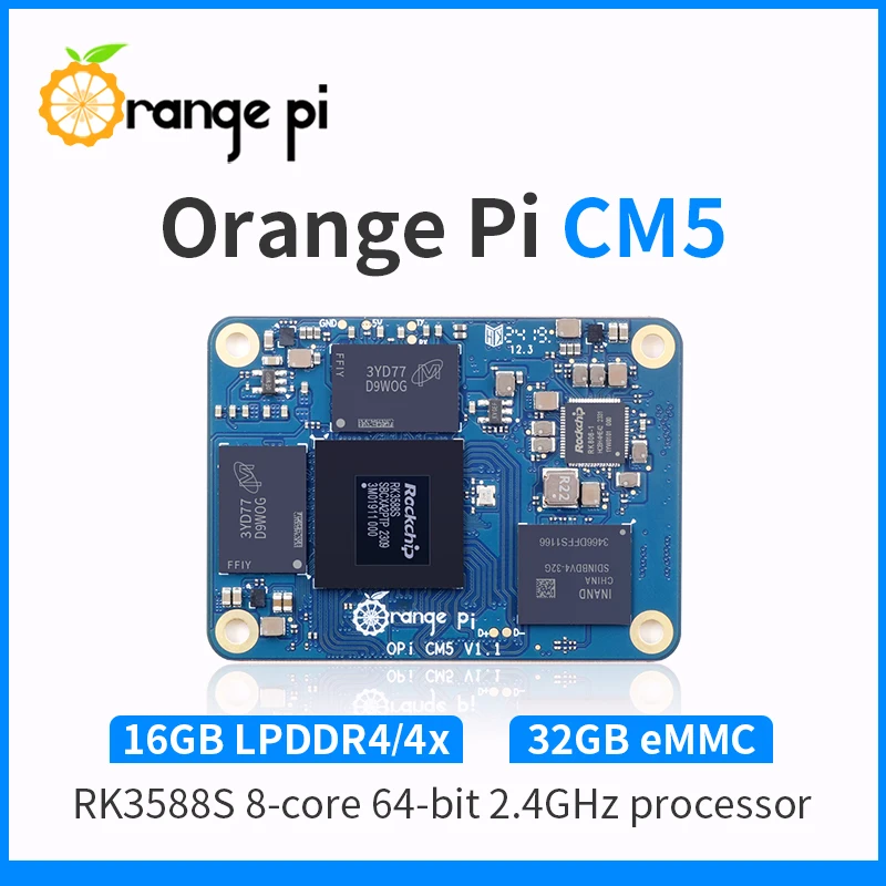 Orange Pi-Placa de desarrollo Core CM5, 16GB de RAM, 32GB, EMMC DDR4, Rockchip RK3588S, módulo de ordenador 5, WiFi, Bluetooth BLE Orange