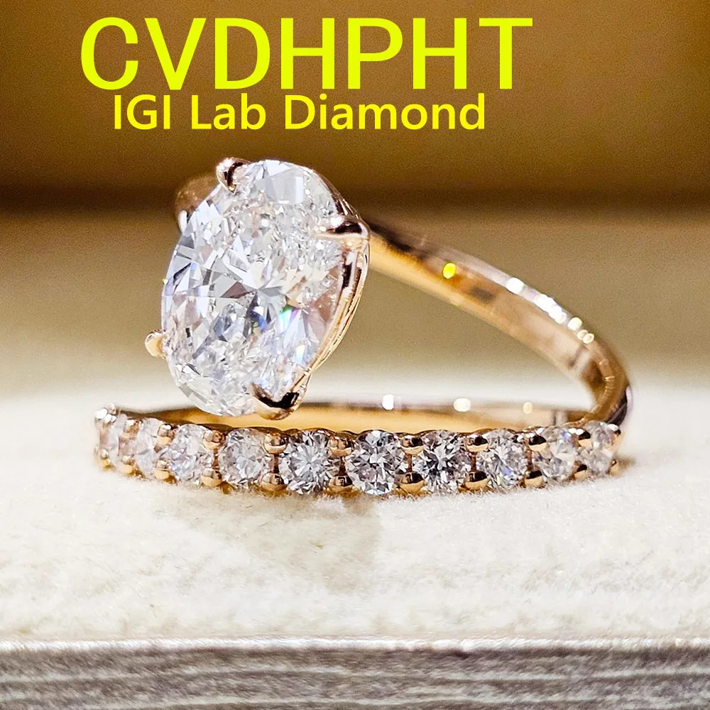 

Настоящее твердое золото 18 карат, кольцо с бриллиантом, выращенное в лаборатории, IGI, грушевидная огранка, цвет D, свадебное обручальное кольцо ﻿ ﻿ ﻿