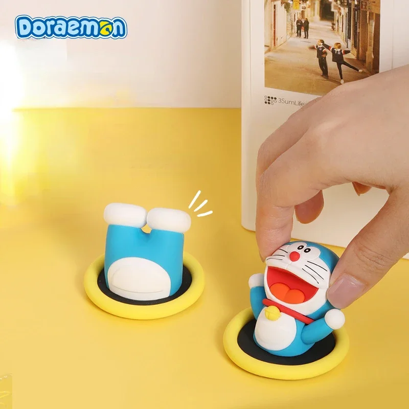 Kawaii 3D Doraemon Pass Circle Refrigerator Magnet Three-Dimensional Creative Cartoon Cute Refrigerator Magnet Home Decor Gift