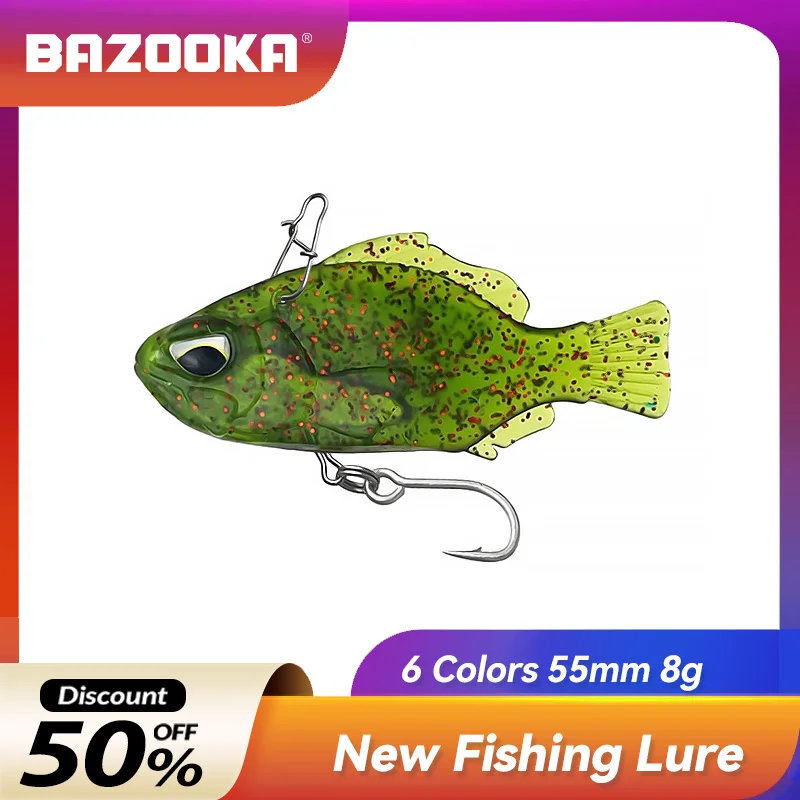 

Bazooka Fishing Lure Soft 55mm/8g Simulated Bait Fake Bait Lead Soft Fish Built in Reflective Lead Block with Fishhook Bass P