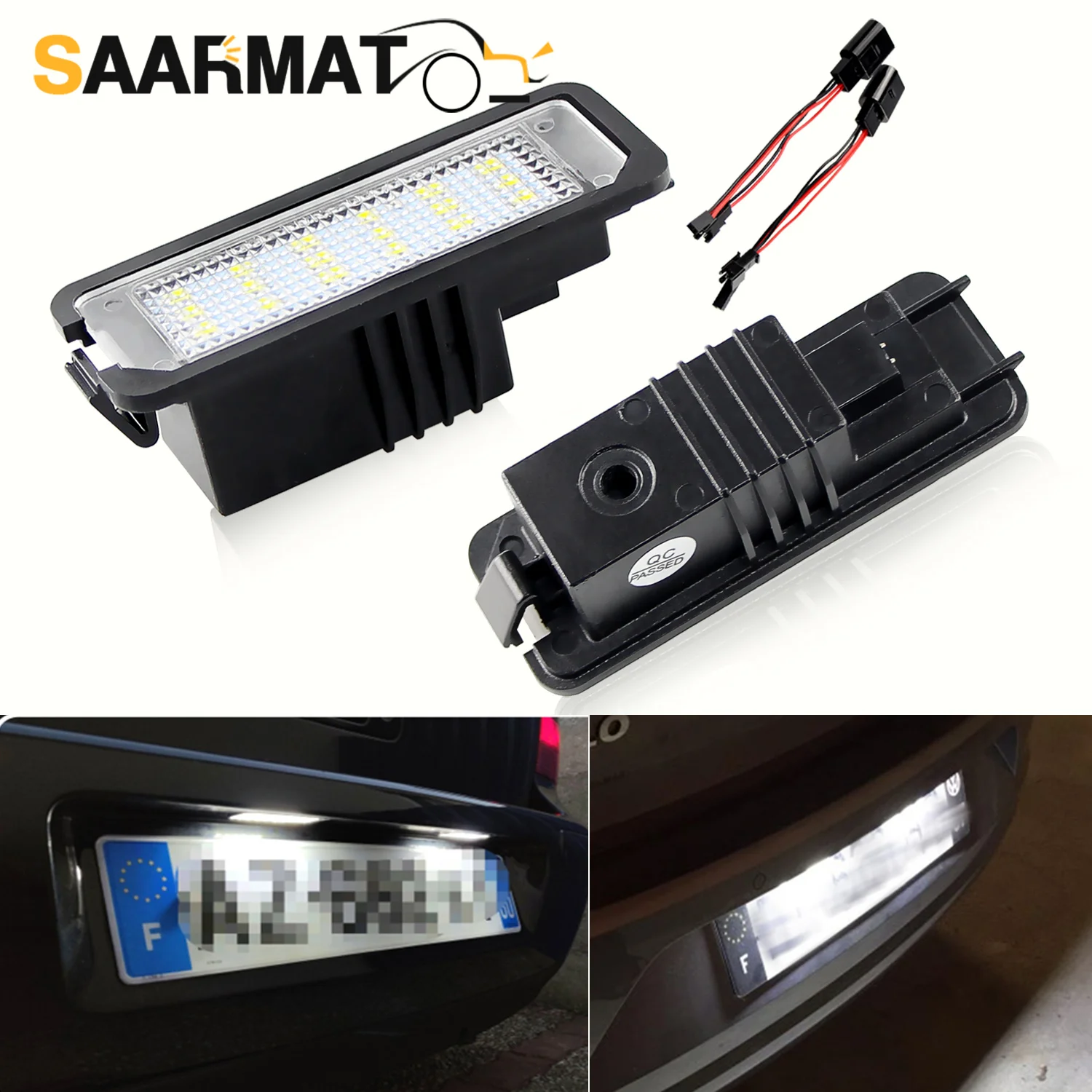 

12V 3W LED Number License Plate Light Lamp Canbus No Error For vw Passat B6 CC Eos Golf 4 5 6 7 MK7 Polo Superb Seat Leon Altea