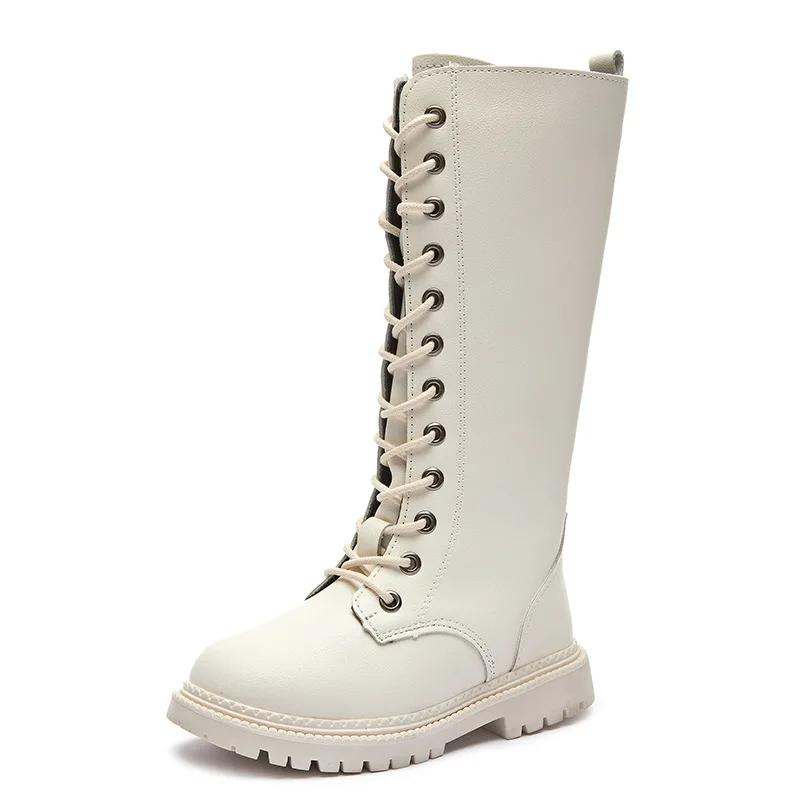 Girls Knee High Boots 2026 Fall Winter Performance Princess Boots Kids Fashion Tall Boots for Catwalk Show Non-Slip Side Zipper