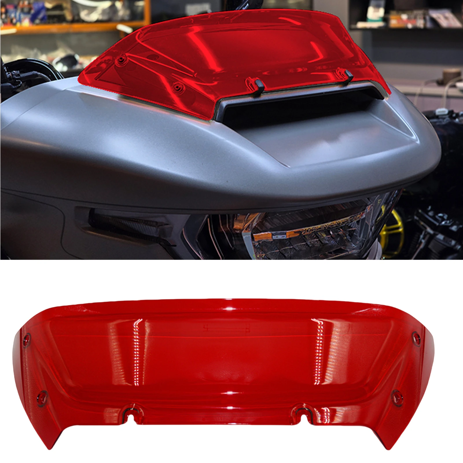 

Motorcycle Front Windshield Wind Deflector Splitter Windscreen Cover For Harley Road Glide CVO/SE FLTRXSE FLTRX CVO ST FLTRXSTSE