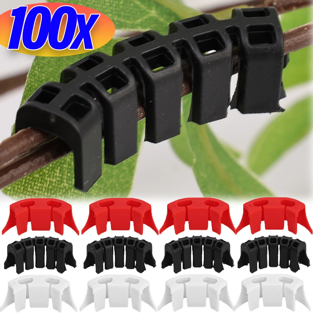 

10/100PCS Plant Bending Support Clip Vine Flower Stem Low Pressure Training Device Reusable Plant Growth Fix Tools Garden Supply