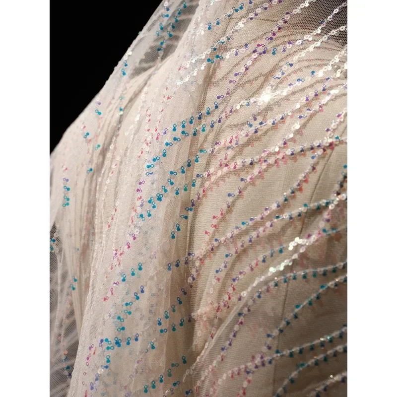 Mermaid Wavy Yarn Original Phantom See-through Fish Scales Small Sequins Mesh Gauze Children's Clothing Ceremonial Clothing