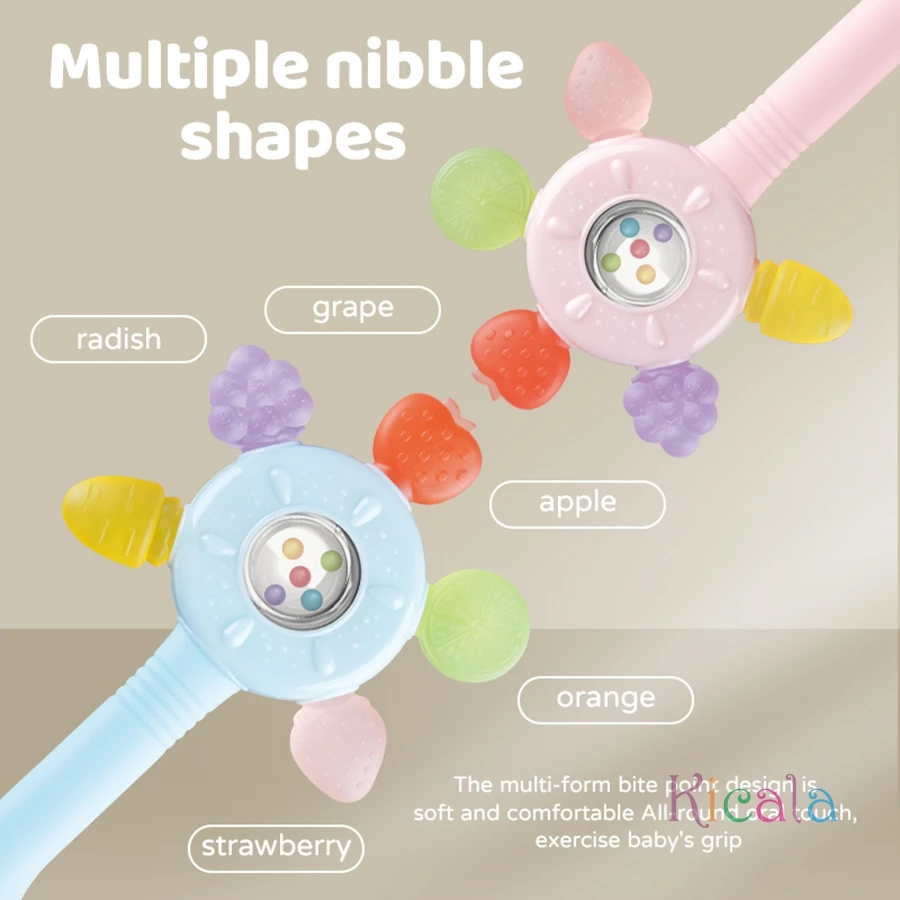 Zabawki Montessori dla niemowląt 0-12 miesięcy, zabawki edukacyjne dla rozwoju dziecka, grzechotki, gryzaki, piłka do chwytania, zabawki sensoryczne z owocami dla niemowląt, prezent