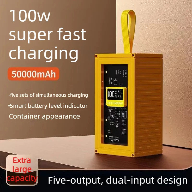 22.5W 50000mAh Portable Power Bank for Outdoor Use Transparent Design Super Fast Charging