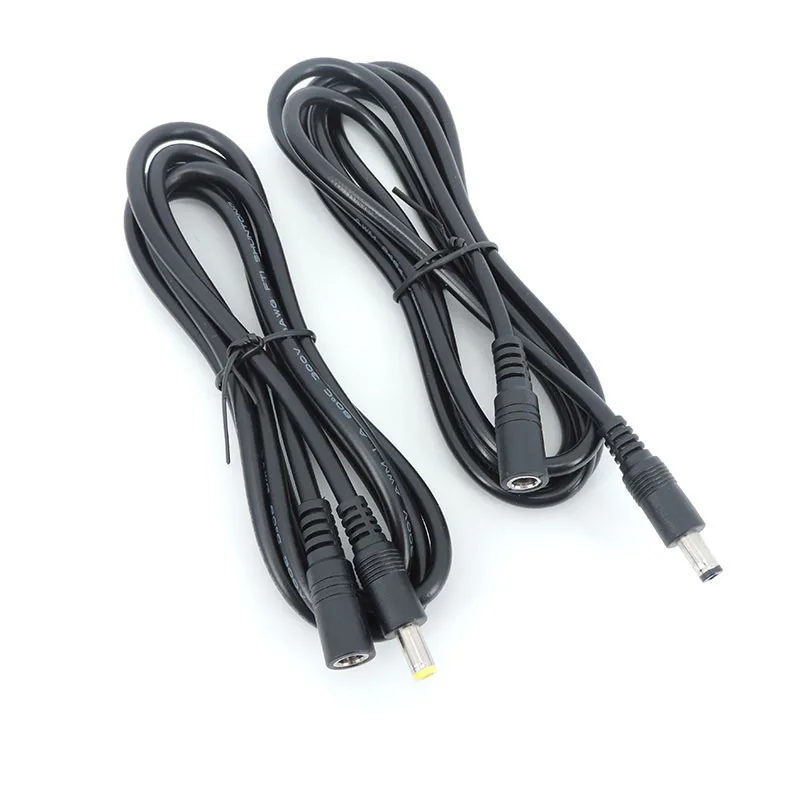 Conector de extensión de fuente de alimentación DC macho a hembra, Cable de enchufe, adaptador de Cable para cámara de tira led, 5,5x2,1, 2,5mm, 12v, 18awg, 10x