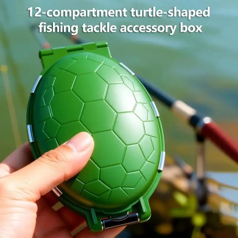 12-compartment Turtle-shaped Lure And Bait Storage Box For Fishing Tackle, Bait, And Hooks; Travel-sized Medicine Box.