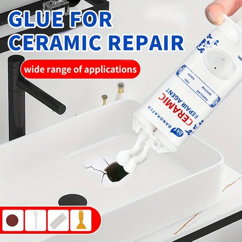 Reparaturpaste für Fliesen und Keramikglasur zum Füllen von Rissen, Versiegeln und Reparieren von Porzellan-, Keramik-, Emaille- und Marmoroberflächen