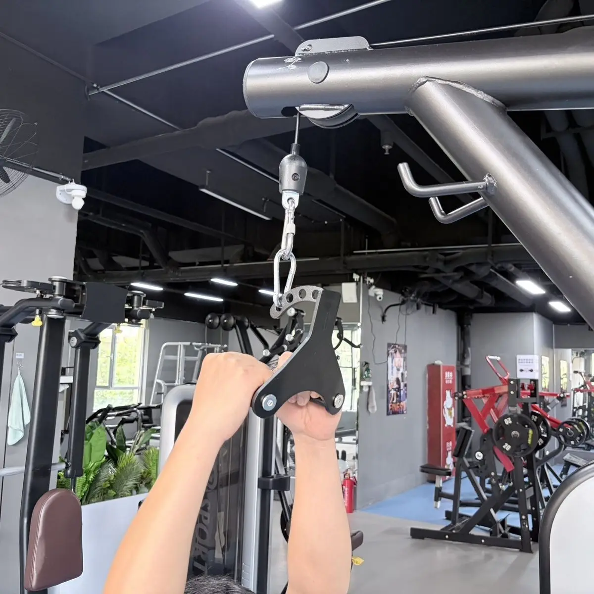 2 in 1 Lat Pulldown Row Handle Cable Machine Accessories Home Gym Fitness Equipment