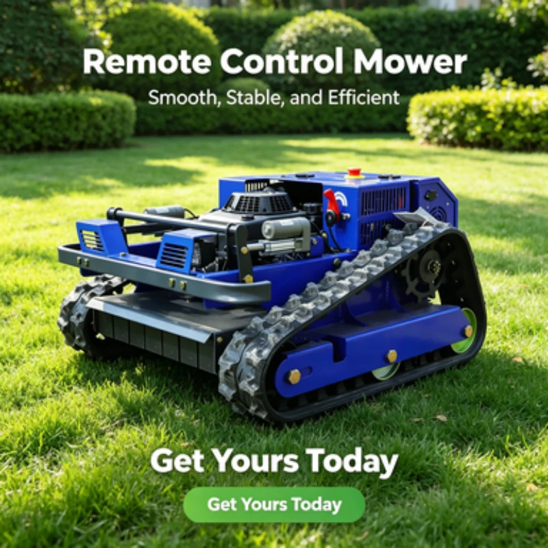 Customized Bush‑weed remote control lawn mower, high‑torque power output, tracked remote lawn mower, re‑clamation machine