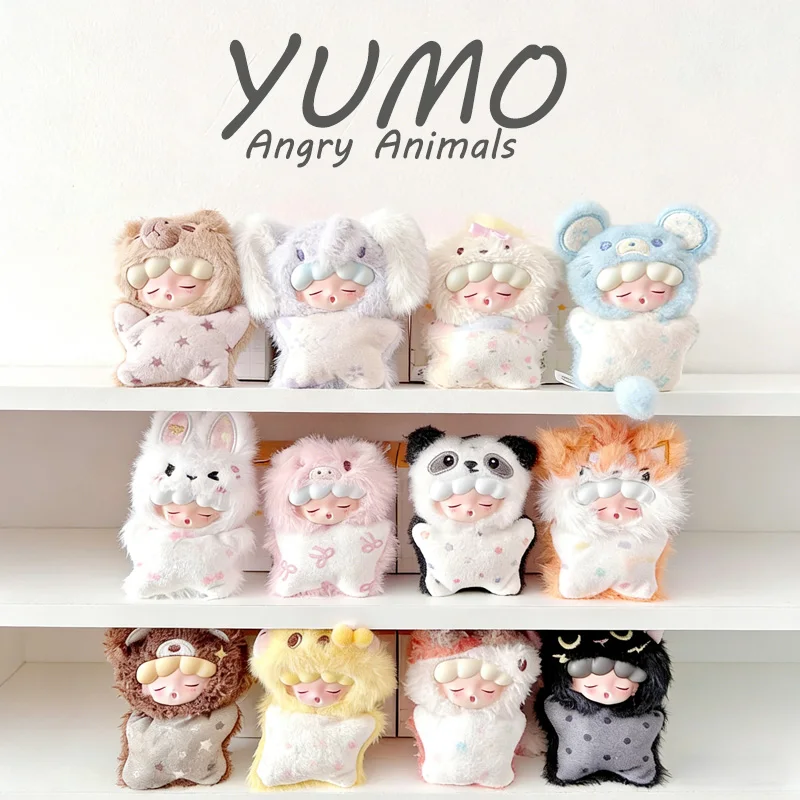 

JOTOYS YUMO Angry Animals Series Blind Box Mini Plush Doll Bag Charm Desktop Ornament Trendy Toy Collectible Figure Gift