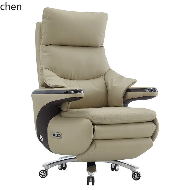 

HXL electric leather chair reclining nap office business comfort sedentary light luxury