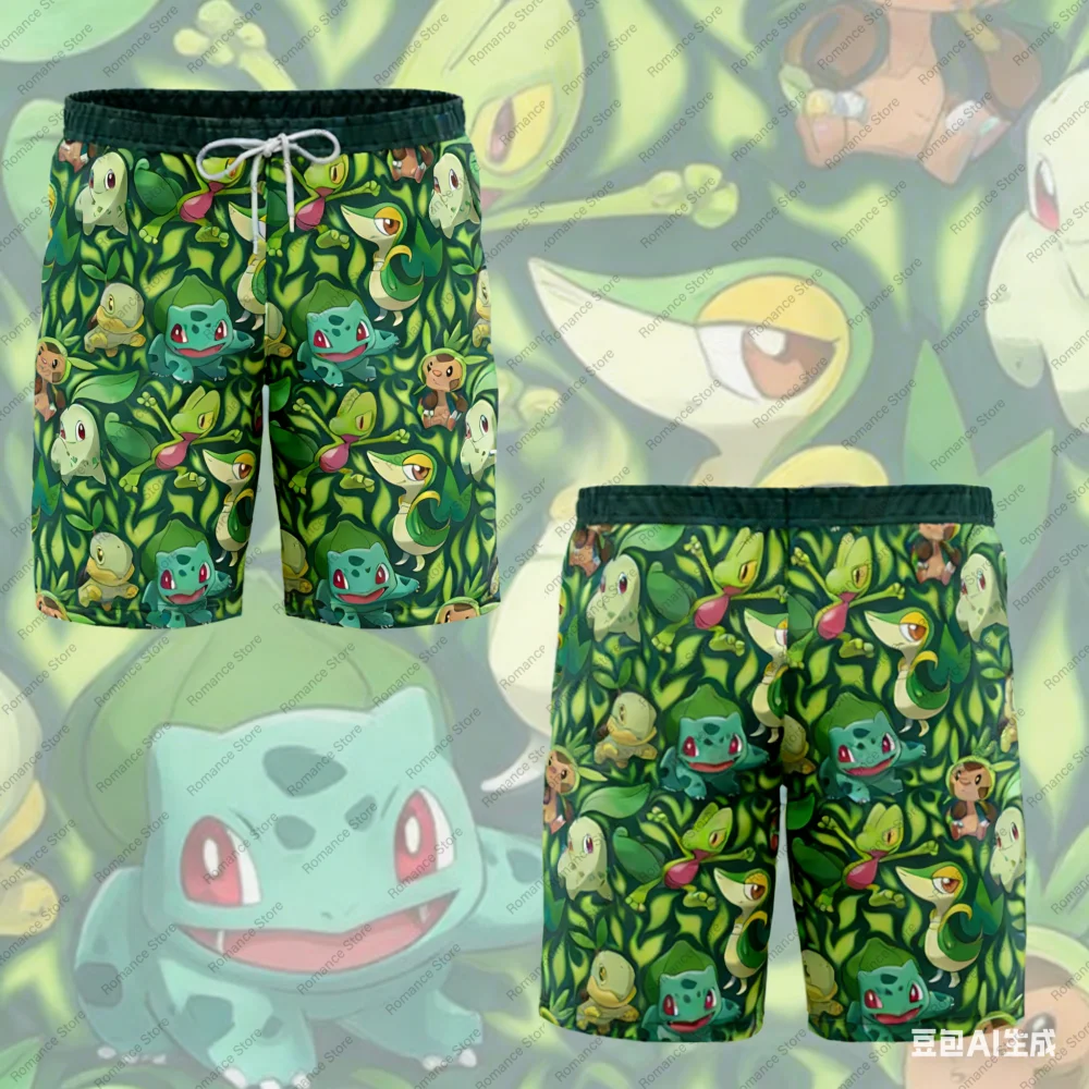 

Pocket Monsters Pokemon Anime Men's Shorts Swim Workout Print Gym Pokemon Pant Breathable Sport Cosplay Quick Dry Women's Shorts