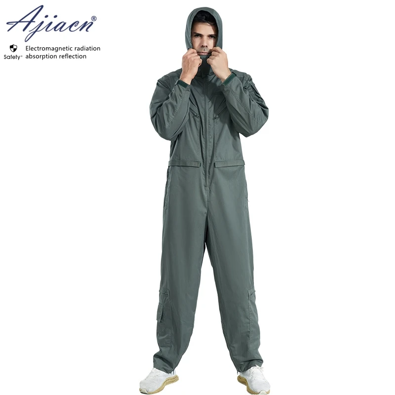 Genuine Electromagnetic radiation protective overalls Electric arc furnace power plant EMF shielding work clothes