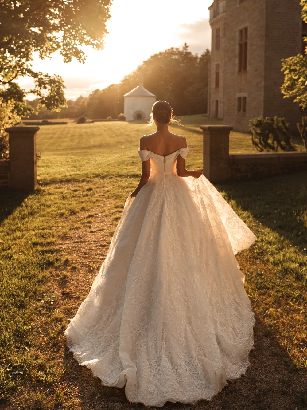 Draped Straps Gorgeous Wedding Dress Destination A Line Romantic Zipper Back Bridal Gown Customized Lace Newest Women Wear