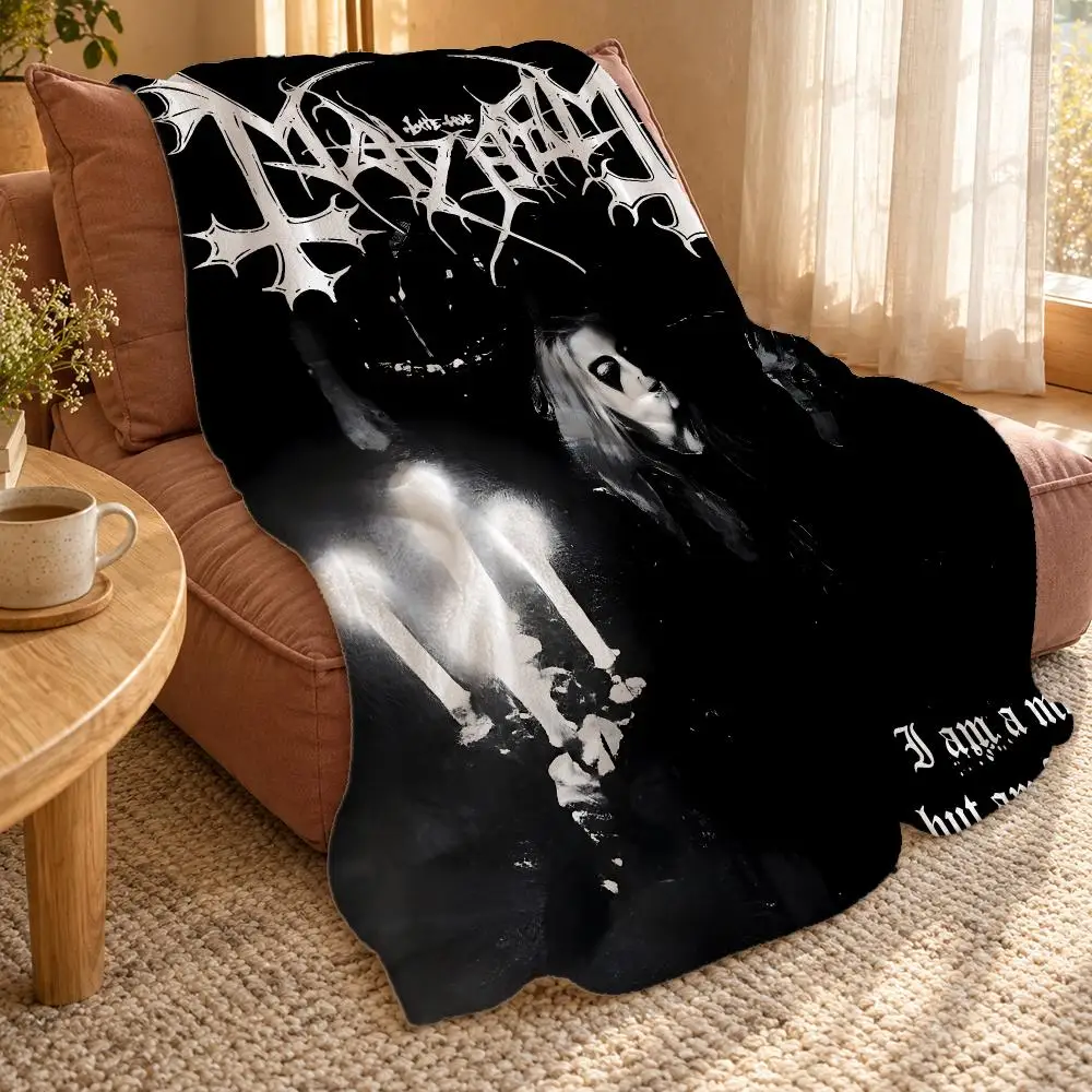 Mayhem Band Throw Double Sided Flannel Throw Blanket Soft Travel Camping Sofa Bed Home