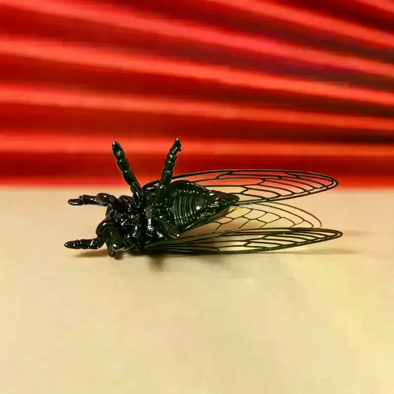 Brass Cicada Hollowed Out Cicada Decoration Chinese Zen Thread Incense Seat Tea Room Handicraft