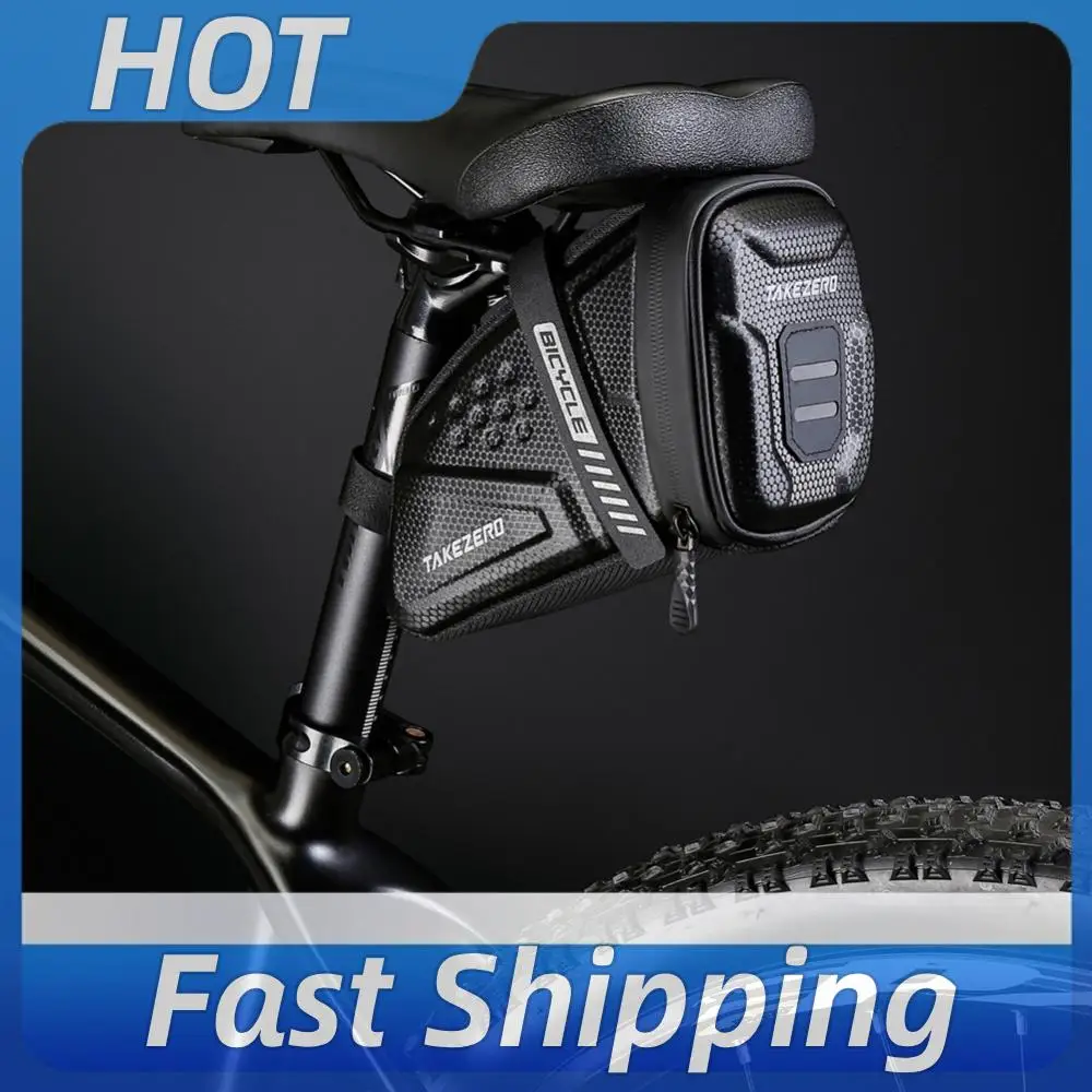 

1L Back Seat Pouch Large Capacity Bike Seat Bag Bike Pocket Pack Reflective Cycling Bag EVA for Mountain Road Bikes