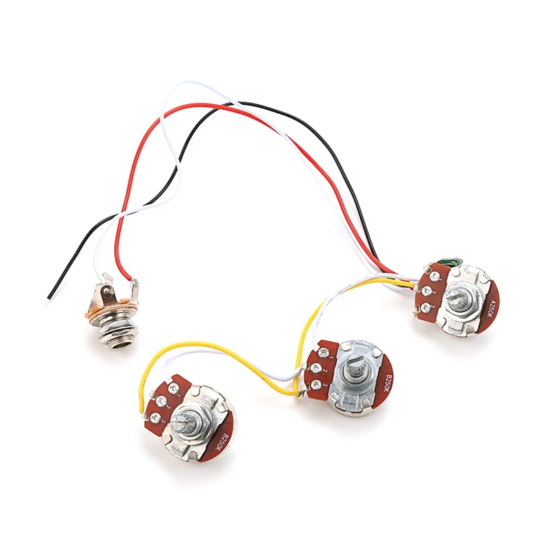 

Tone Volume Control Harness A250K B250K Pots Socket Potentiometers For Jazz Bass Guitar Parts