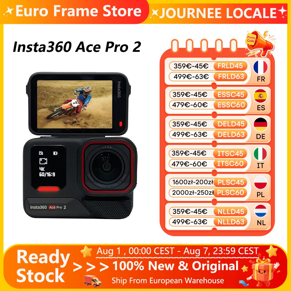 Caméra d'action étanche Insta360 Ace Pro 2 8K, double puce IA, capteur 1/1,3 pouce AcePro 2 Nouveau