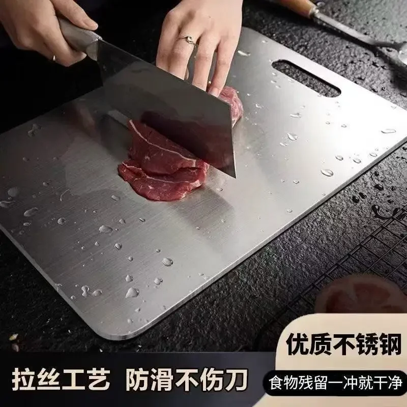 3pc Stainless Steel Gold Cutting Boards - Dishwasher Safe Chopping Board with Non-Slip, Juice Groove for Meat Fish Vegetables