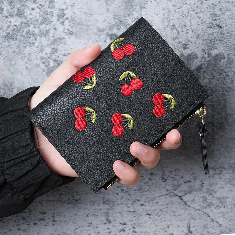Factory direct cross-border trade wholesale change handbag 2025 fashion embroidery buckle card bag student wallet