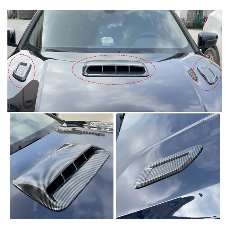 

Car Air Flow Intake Hood Scoop Vent Bonnet Decor Cover Center Side Air Outlet Hood Auto Exterior Accessories Universal A-A61E