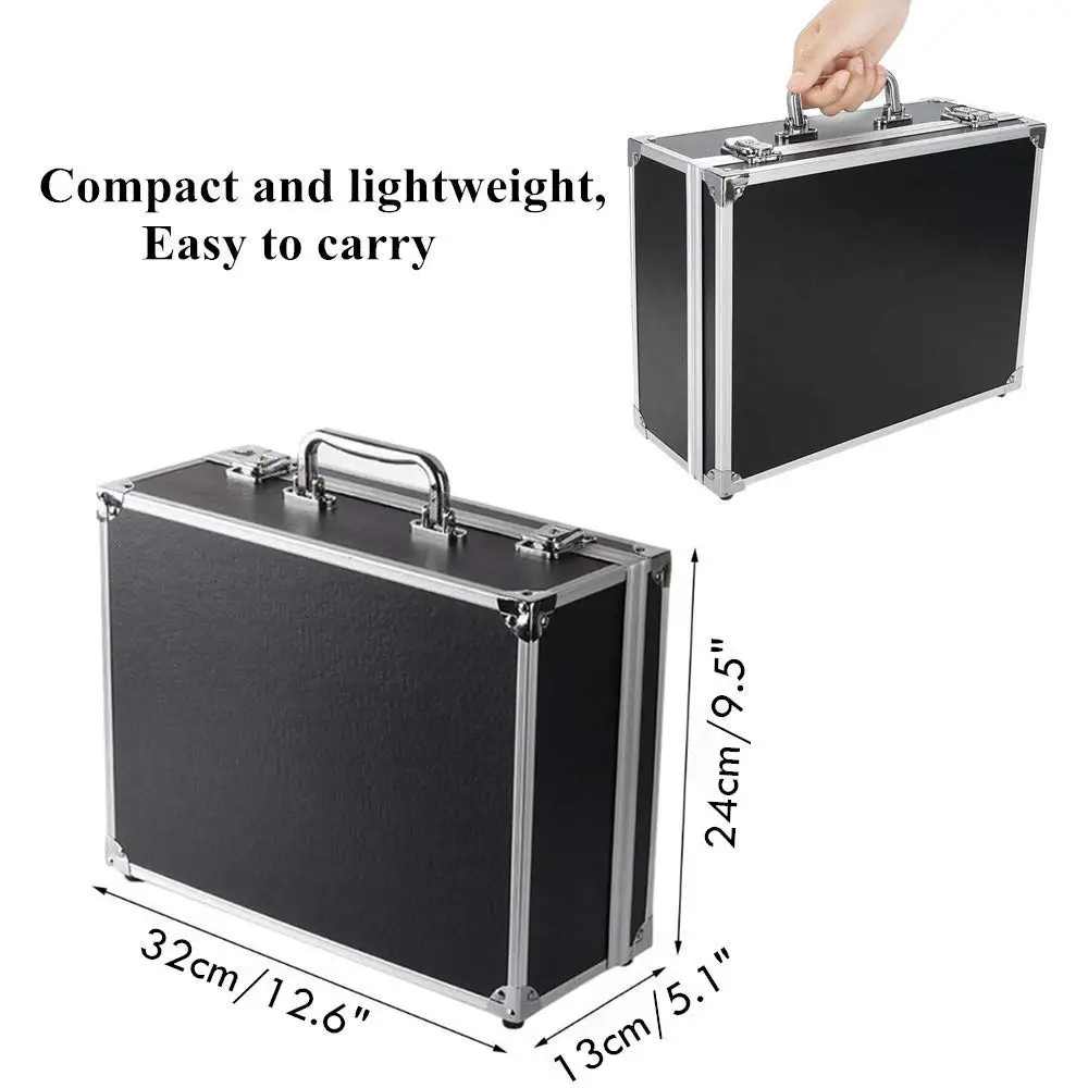 Tattoo Kit Box Aluminum Tattoo Kit Carrying Case Machine Storage Case With Lock Key for Makeup Tools Tattoo Accessories