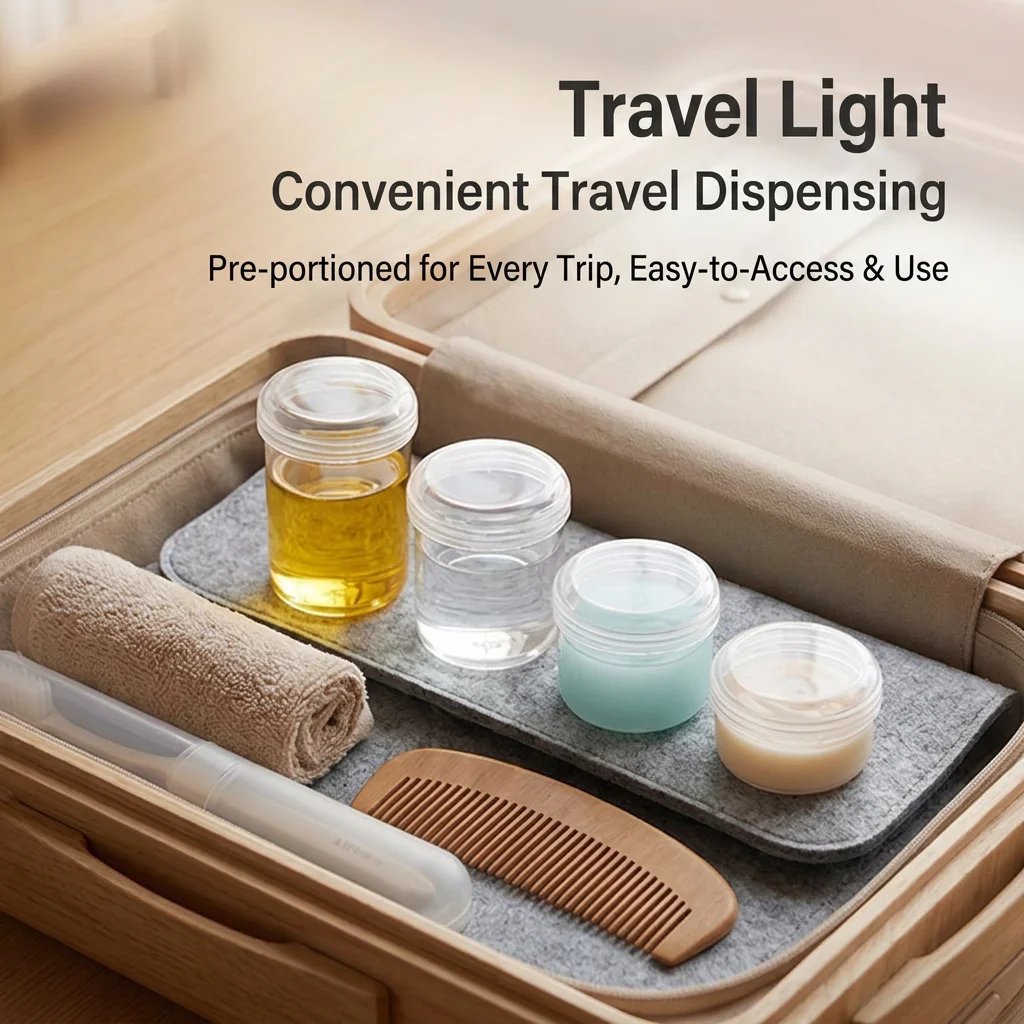 Food Grade Pp Bottle Reusable Leak-Proof Travel Bottle Transparent Sealed Jar Transparent Cosmetic Sample Jar For Travel Pigment