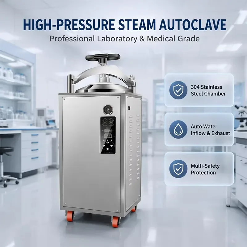 i 100L Stainless Steel LCD Display Automatic Autoclave Vertical Pressure Steam Sterilizer BXT-100CA for Laboratory