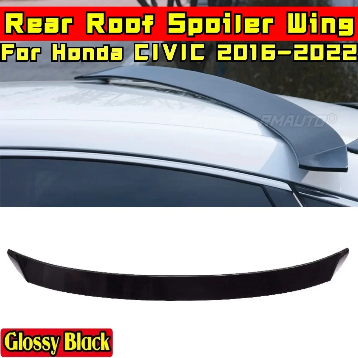 CIVIC Roof Spoiler Glossy Black A Style Rear Trunk Wing Rear Spoiler Body Kit For Honda CIVIC 10th Gen 2016-2022 Car Accessories