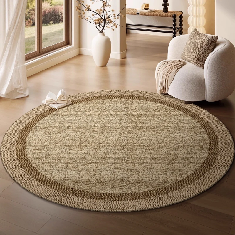 Round Carpet Living Room Rug Stain-Resistant Durable Floor Mat Solid Color Geometric Texture Rugs Large Size Home Decor Mats 양탄자