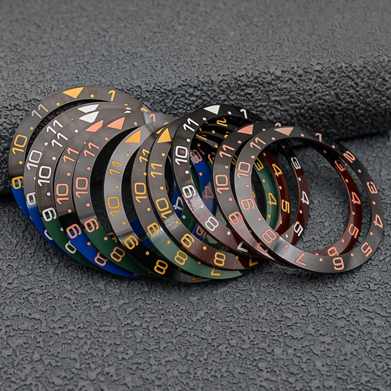 Anello inserto con lunetta in ceramica inclinata bicolore da 38 mm adatto per SKX007 SKX009 SRPD cassa dell'orologio NH35 NH36 movimento orologio sostituire le parti