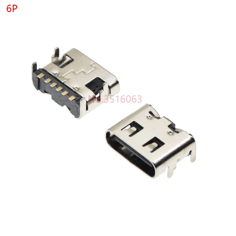 10PCS 4P/6P/16P/24P USB-3.1 Type-C Smd Female Socket 4/6/16/24 Pin Smt Dip Quick Charging Power Connector Plug DIY 4Pin 6Pin