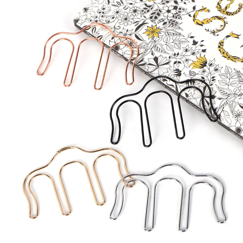 2Pcs Premium Metal M-Shaped Paper Clips Creative Bookmark Clips Sturdy Reusable for Photos Notes Cards Books Teaching Rewards