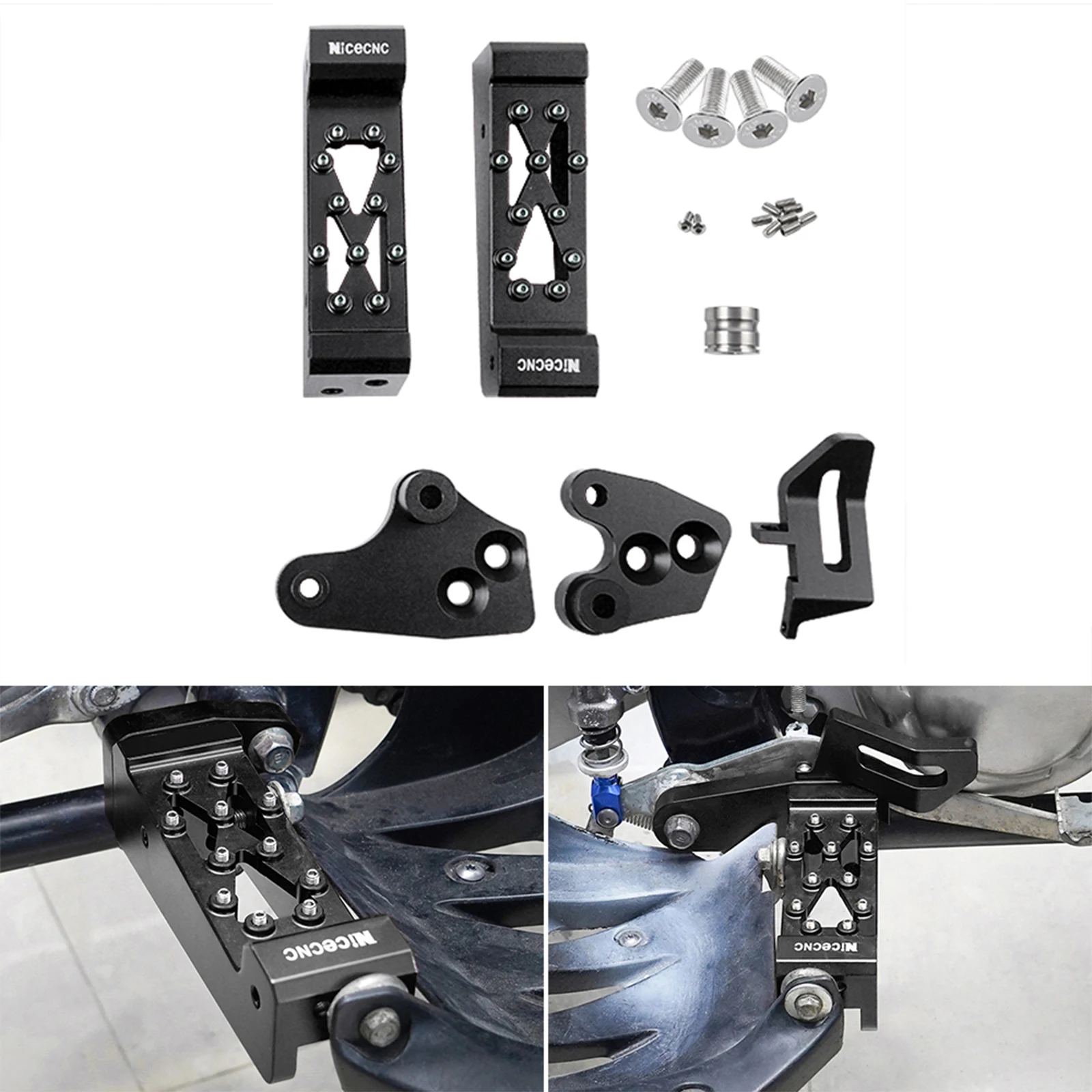 

NICECNC Foot Pegs FootRest Footpegs Rests Pedals For YAMAHA RAPTOR 700 2007-2011 2013-2020 2019 2018 Raptor 700R ATV Aluminum