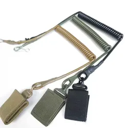 Elastic lanyard anti-lost spring safety belt gun rope key chain chain flashlight hunting accessories