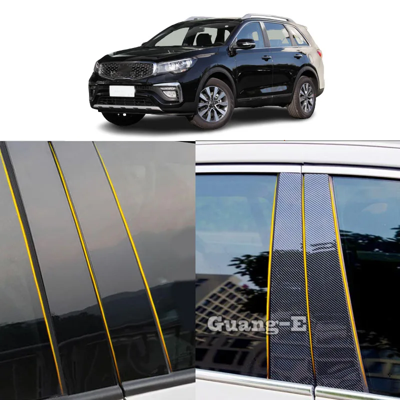 

Car PC Material Pillar Post Cover Door Trim Window Molding Stickers Plate Accessories Decoration For Kia KX7 2017 2018 2019-2022